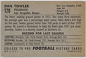 Deacon Dan Towler, Los Angeles Rams, from the Bowman Football series (R407-4) issued by Bowman Gum, Issued by Bowman Gum Company, Commercial color lithograph