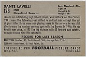 Dante Lavelli, Cleveland Browns, from the Bowman Football series (R407-4) issued by Bowman Gum, Issued by Bowman Gum Company, Commercial color lithograph