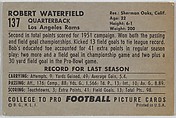 Issued by Bowman Gum Company  Card Number 40, Bob Waterfield