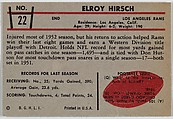 Elroy Hirsch, Rams, from the Bowman Football series (R407-5) issued by Bowman Gum, Issued by Bowman Gum Company, Commercial color lithograph