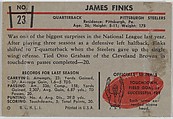 James Finks, Steelers, from the Bowman Football series (R407-5) issued by Bowman Gum, Issued by Bowman Gum Company, Commercial color lithograph