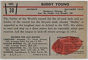 Buddy Young, Colts, from the Bowman Football series (R407-5) issued by Bowman Gum, Issued by Bowman Gum Company, Commercial color lithograph