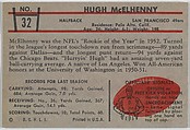 Hugh McElhenny, 49ers, from the Bowman Football series (R407-5) issued by Bowman Gum, Issued by Bowman Gum Company, Commercial color lithograph