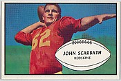 John Scarbath, Redskins, from the Bowman Football series (R407-5) issued by Bowman Gum, Issued by Bowman Gum Company, Commercial color lithograph