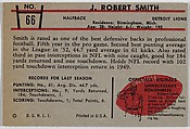 Robert Smith, Lions, from the Bowman Football series (R407-5) issued by Bowman Gum, Issued by Bowman Gum Company, Commercial color lithograph