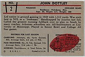 John Dottley, Bears, from the Bowman Football series (R407-5) issued by Bowman Gum, Issued by Bowman Gum Company, Commercial color lithograph