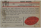Elbie Nickel, Steelers, from the Bowman Football series (R407-5) issued by Bowman Gum, Issued by Bowman Gum Company, Commercial color lithograph