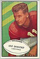 Leo Sanford, Cardinals, from the Bowman Football series (R407-5) issued by Bowman Gum, Issued by Bowman Gum Company, Commercial color lithograph