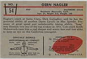 Gern Nagler, Colts, from the Bowman Football series (R407-5) issued by Bowman Gum, Issued by Bowman Gum Company, Commercial color lithograph