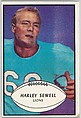 Harley Sewell, Lions, from the Bowman Football series (R407-5) issued by Bowman Gum, Issued by Bowman Gum Company, Commercial color lithograph