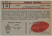 Harley Sewell, Lions, from the Bowman Football series (R407-5) issued by Bowman Gum, Issued by Bowman Gum Company, Commercial color lithograph