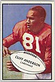 Cliff Anderson, Cardinals, from the Bowman Football series (R407-5) issued by Bowman Gum, Issued by Bowman Gum Company, Commercial color lithograph