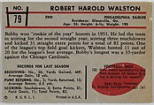 Bob Walston, Eagles, from the Bowman Football series (R407-5) issued by Bowman Gum, Issued by Bowman Gum Company, Commercial color lithograph