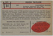 Hugh Taylor, Redskins, from the Bowman Football series (R407-5) issued by Bowman Gum, Issued by Bowman Gum Company, Commercial color lithograph