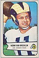 Norm Van Brocklin, Los Angeles Rams, from the Bowman Football series (R407-6) issued by Bowman Gum, Issued by Bowman Gum Company, Commercial color lithograph