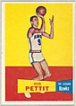 Card Number 24, Bob Pettit, St. Louis Hawks, from the Topps Basketball series (R410) issued by Topps Chewing Gum Company, Issued by Topps Chewing Gum Company (American, Brooklyn), Commercial color lithograph