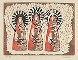 Tres Marias (Three Marys), Mela Pons de Alegria  American, Colored linocut