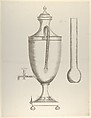 Design for a Coffee Urn, Anonymous, French, 18th century  French, Pen and gray ink, brush and gray wash, over graphite underdrawing, with 2 pieces of paper joined together