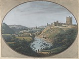 View of Richmond, Yorkshire, George Cuit the Elder British, Gouache (bodycolor)