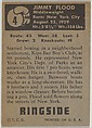 Jimmy Flood, Middleweight, from the Topps Ringside series (R411) issued by Topps Chewing Gum Company, Issued by Topps Chewing Gum Company (American, Brooklyn), Commercial color lithograph