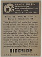 Randy Turpin, Middleweight Champion, 1951, from the Topps Ringside series (R411) issued by Topps Chewing Gum Company, Issued by Topps Chewing Gum Company (American, Brooklyn), Commercial color lithograph