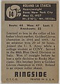 Roland La Starza, Heavyweight, from the Topps Ringside series (R411) issued by Topps Chewing Gum Company, Issued by Topps Chewing Gum Company (American, Brooklyn), Commercial color lithograph