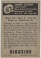 James Carter, Lightweight Champion, from the Topps Ringside series (R411) issued by Topps Chewing Gum Company, Issued by Topps Chewing Gum Company (American, Brooklyn), Commercial color lithograph