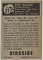 Petey Scalzo, Featherweight Champion, 1938-1941, from the Topps Ringside series (R411) issued by Topps Chewing Gum Company, Issued by Topps Chewing Gum Company (American, Brooklyn), Commercial color lithograph