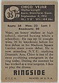 Chico Vejar, Welterweight, from the Topps Ringside series (R411) issued by Topps Chewing Gum Company, Issued by Topps Chewing Gum Company (American, Brooklyn), Commercial color lithograph