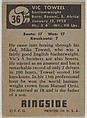 Vic Toweel, Flyweight Champion, from the Topps Ringside series (R411) issued by Topps Chewing Gum CompanyCompany, Issued by Topps Chewing Gum Company (American, Brooklyn), Commercial color lithograph