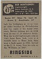 Bob Montgomery, Lightweight Champion, 1944-1947, from the Topps Ringside series (R411) issued by Topps Chewing Gum Company, Issued by Topps Chewing Gum Company (American, Brooklyn), Commercial color lithograph