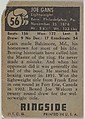 Joe Gans, Lightweight Champion, 1901-1908, from the Topps Ringside series (R411) issued by Topps Chewing Gum Company, Issued by Topps Chewing Gum Company (American, Brooklyn), Commercial color lithograph