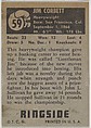 James J. Corbett, Heavyweight Champion, 1892-1897, from the Topps Ringside series (R411) issued by Topps Chewing Gum Company, Issued by Topps Chewing Gum Company (American, Brooklyn), Commercial color lithograph