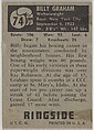 Billy Graham, Welterweight, from the Topps Ringside series (R411) issued by Topps Chewing Gum Company, Issued by Topps Chewing Gum Company (American, Brooklyn), Commercial color lithograph