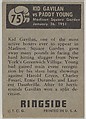 Kid Gavilan Vs. Paddy Young, from the Topps Ringside series (R411) issued by Topps Chewing Gum Company, Issued by Topps Chewing Gum Company (American, Brooklyn), Commercial color lithograph