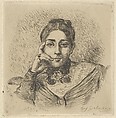 Portrait of Madame Frédéric Villot, Eugène Delacroix French, Etching; second state
