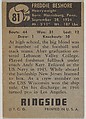 Fred Beshore, Heavyweight, from the Topps Ringside series (R411) issued by Topps Chewing Gum Company, Issued by Topps Chewing Gum Company (American, Brooklyn), Commercial color lithograph