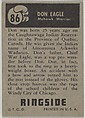 Don Eagle, from the Topps Ringside series (R411) issued by Topps Chewing Gum Company, Issued by Topps Chewing Gum Company (American, Brooklyn), Commercial color lithograph