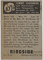 Tommie Loughran, Light Heavy Champion, 1927-1929, from the Topps Ringside series (R411) issued by Topps Chewing Gum Company, Issued by Topps Chewing Gum Company (American, Brooklyn), Commercial color lithograph