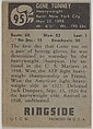 Gene Tunney, Heavyweight Champion, 1926-1928, from the Topps Ringside series (R411) issued by Topps Chewing Gum Company, Issued by Topps Chewing Gum Company (American, Brooklyn), Commercial color lithograph