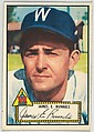 Card Number 2, James E. Runnels, Washington Senators, from the Topps Baseball series (R414-6) issued by Topps Chewing Gum Company, Issued by Topps Chewing Gum Company (American, Brooklyn), Commercial color lithograph