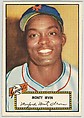 Card Number 26, Monty Irvin, New York Giants, from the Topps Baseball series (R414-6) issued by Topps Chewing Gum Company, Issued by Topps Chewing Gum Company (American, Brooklyn), Commercial color lithograph