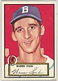 Card Number 33, Warren Spahn, Boston Braves, from the Topps Baseball series (R414-6) issued by Topps Chewing Gum Company, Issued by Topps Chewing Gum Company (American, Brooklyn), Commercial color lithograph