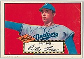 Card Number 20, Billy Loes, Brooklyn Dodgers, from the Topps Baseball series (R414-6) issued by Topps Chewing Gum Company, Issued by Topps Chewing Gum Company (American, Brooklyn), Commercial color lithograph