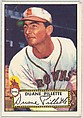 Card Number 82, Duane Pillette, St. Louis Browns, from the Topps Baseball series (R414-6) issued by Topps Chewing Gum Company, Issued by Topps Chewing Gum Company (American, Brooklyn), Commercial color lithograph