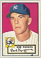 Card Number 85, Bob Kuzava, New York Yankees, from the Topps Baseball series (R414-6) issued by Topps Chewing Gum Company, Issued by Topps Chewing Gum Company (American, Brooklyn), Commercial color lithograph