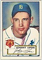 Card Number 89, Johnny Lipon, Detroit Tigers, from the Topps Baseball series (R414-6) issued by Topps Chewing Gum Company, Issued by Topps Chewing Gum Company (American, Brooklyn), Commercial color lithograph