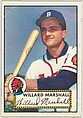 Card Number 96, Willard Marshall, Boston Braves, from the Topps Baseball series (R414-6) issued by Topps Chewing Gum Company, Issued by Topps Chewing Gum Company (American, Brooklyn), Commercial color lithograph
