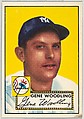 Card Number 99, Gene Woodling, New York Yankees, from the Topps Baseball series (R414-6) issued by Topps Chewing Gum Company, Issued by Topps Chewing Gum Company (American, Brooklyn), Commercial color lithograph