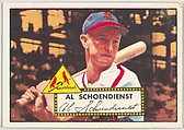 Card Number 91, Al Schoendienst, St. Louis Cardinals, from the Topps Baseball series (R414-6) issued by Topps Chewing Gum Company, Issued by Topps Chewing Gum Company (American, Brooklyn), Commercial color lithograph